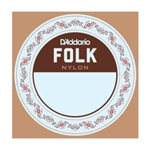 D'Addario Folk Nylon Classical Guitar String Singles, Black Nylon Trebles, Ball End
