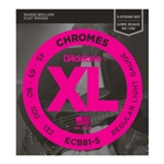 D'Addario ECB81 Chromes 5-String Bass Guitar Strings, Light, 45-132, Long Scale