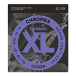 D'Addario ECG24 Chromes Flat Wound Electric Guitar Strings, Jazz Light, 11-50