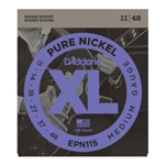 D'Addario EPN115 Pure Nickel Electric Guitar Strings, Blues/Jazz Rock, 11-48