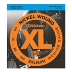 D'Addario EXL160M Nickel Wound Bass Guitar Strings, Medium, 50-105, Medium Scale