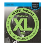 D'Addario EXL165 5-String Nickel Wound Bass Guitar Strings, Custom Light, 45-135, Long Scale