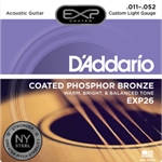 D'Addario EXP26 Coated Phosphor Bronze Acoustic Guitar Strings, Custom Light, 11-52