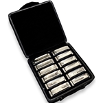 Johnson 12 Set Blues King Harmonicas in a Case (Includes a Harmonica in every major Key)