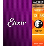Elixir Phosphor Bronze Acoustic Guitar Strings w/ NANOWEB Coating, HD Light 13-53