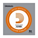 D'Addario 80/20 Bronze Wound Acoustic Guitar String Singles