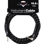 Fender Custom Shop Black Tweed Instrument Cable, 18.6'', angled