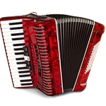 Hohner 72-Bass Piano Accordian -Red