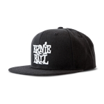Black With White Stacked Ernie Ball Logo Hat
