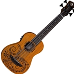 Luna Bass Ukulele Tattoo Mahogany w/preamp w/bag