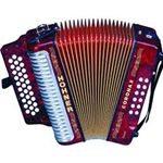 Hohner Corona Button Accordion 2, GCF, Red Pearl