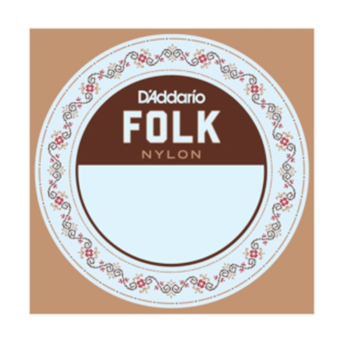 D'Addario Folk Nylon Classical Guitar String Singles, Black Nylon Trebles, Ball End