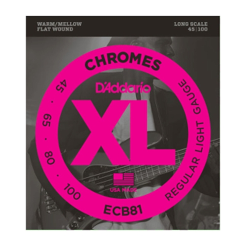 D'Addario ECB81 Chromes Bass Guitar Strings, Light, 45-100, Long Scale