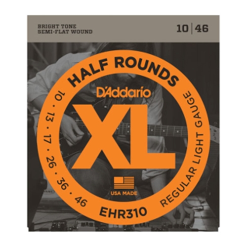 D'Addario EHR310 Half Round Electric Guitar Strings, Regular Light, 10-46