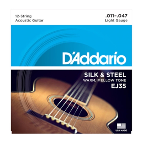 D'Addario EJ35 Silk & Steel 12-String Folk Guitar Strings, 11-47