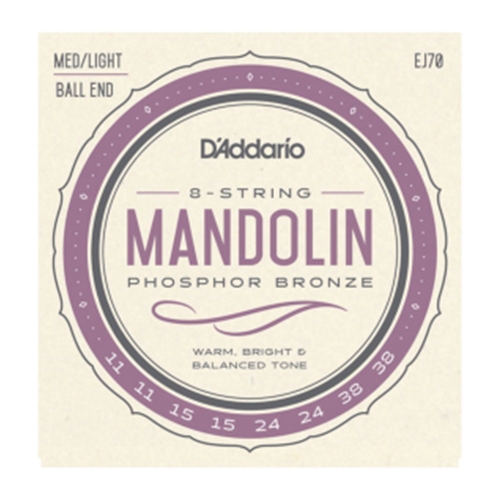 D'Addario EJ70 Phosphor Bronze Mandolin String Set, Ball End, Medium/Light, 11-38