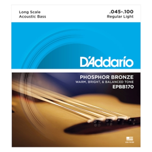 D'Addario EPBB170 Phosphor Bronze Acoustic Bass Strings, Long Scale, 45-100