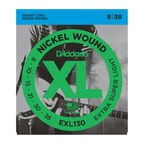 D'Addario EXL130 Nickel Wound Electric Guitar Strings, Extra-Super Light, 08-38