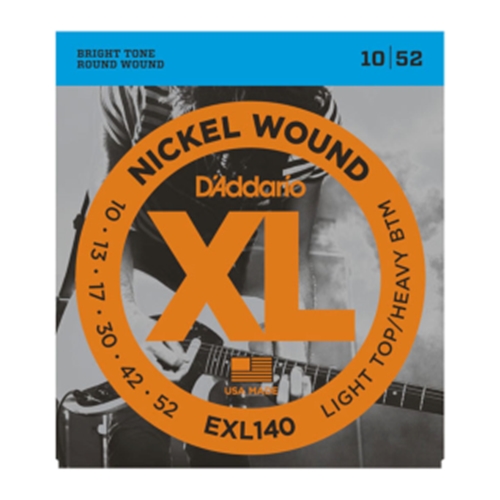 D'Addario EXL140 Nickel Wound Electric Guitar Strings, Light Top/Heavy Bottom, 10-52