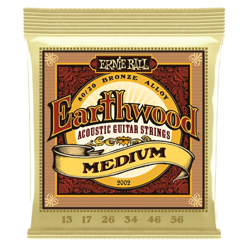 Ernie Ball Earthwood 80/20 Bronze Acoustic Guitar Strings, Medium 13-56