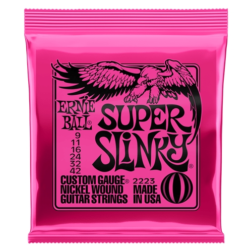 Ernie Ball Super Slinky Nickel Wound Electric Guitar Strings 09-42