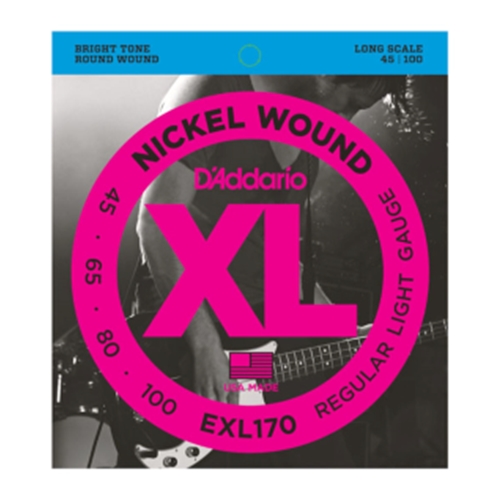 D'Addario EXL170 Nickel Wound Bass Guitar Strings, Light, 45-100, Long Scale