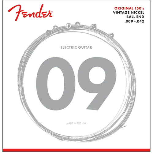 Fender 150L Original 150 Vintage Nickel Electric Guitar Strings, Pure Nickel Wound 9-42