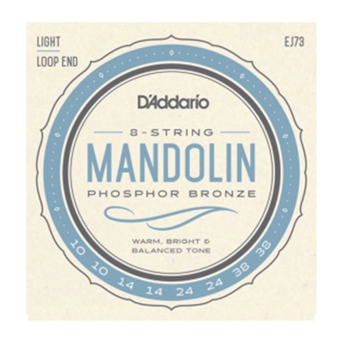 D'Addario EJ73 Mandolin String Set, Phosphor Bronze, Light, 10-38