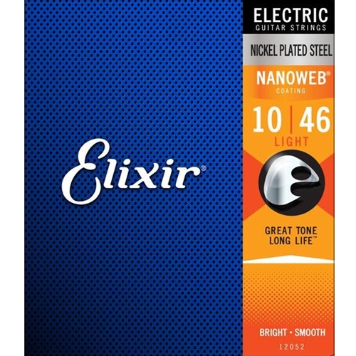 Elixir Nickel Plated Steel Electric Guitar Strings w/ NANOWEB Coating, Heavy 12-52