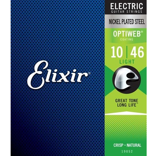 Elixir Nickel Plated Steel Electric Guitar Strings w/ OPTIWEB Coating, Light 10-46