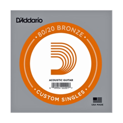 D'Addario 80/20 Bronze Wound Acoustic Guitar String Singles