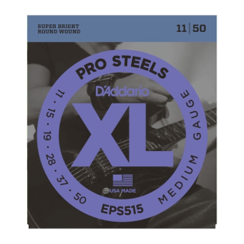 D'Addario EPS515 ProSteels Electric Guitar Strings, Medium, 11-50