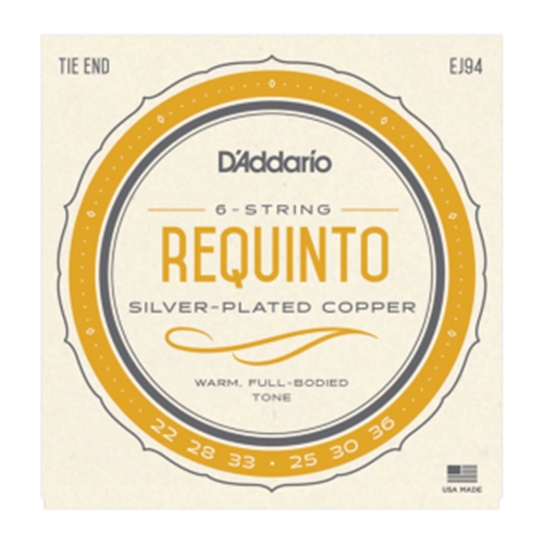 D'Addario EJ94 Requinto String Set, Silver-Plated Copper, Tie End, 22-36