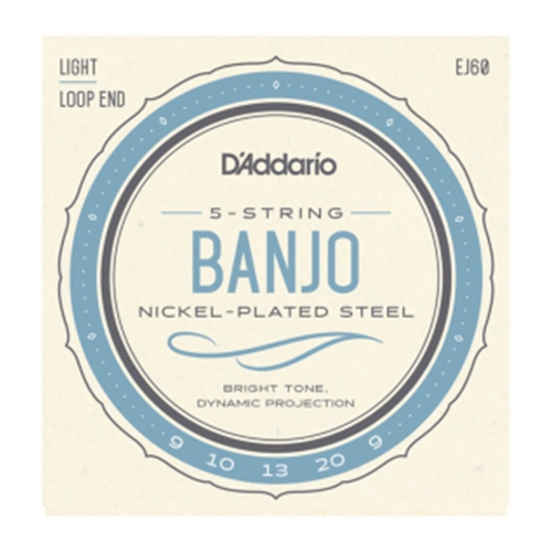 D'Addario EJ60 5-String Banjo String Set, Nickel, Light, 9-20