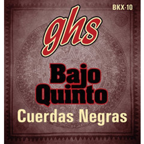 GHS Bajo Quinto String Set, Coated Stainless Steel, Black
