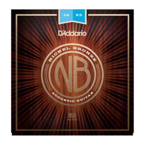 D'Addario NB1253 Nickel Bronze Acoustic Guitar Strings, Light, 12-53