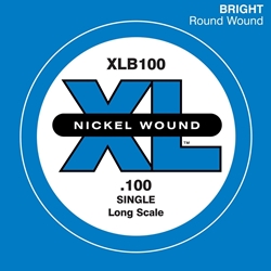 D'Addario XLB100 Nickel Wound Bass Guitar Single String, Long Scale, .100