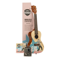 Kala Learn to Play Elvis Rockabilly Concert Ukulele Starter Kit