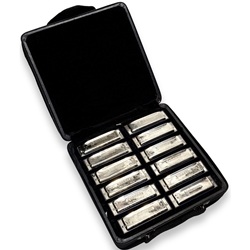 Johnson 12 Set Blues King Harmonicas in a Case (Includes a Harmonica in every major Key)