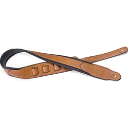 Stagg Pad Leather Guitar Strap, Honey