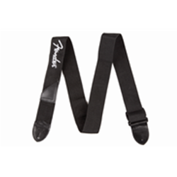 Fender Black Poly Guitar Strap w/ White Logo