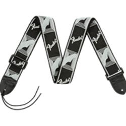 Fender 2" Monogrammed Strap, Black/Light Grey/Dark Grey