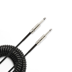 D'Addario Custom Series Coiled Instrument Cable, Black, 30'