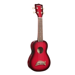 Makala Soprano Dolphin Ukulele - Red Burst