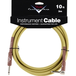 Fender Custom Shop Instrument Cable, Right Angle, Tweed, 10'