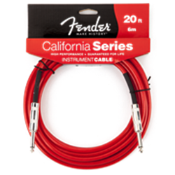 Fender California Instrument Cable, Candy Apple Red, 20'