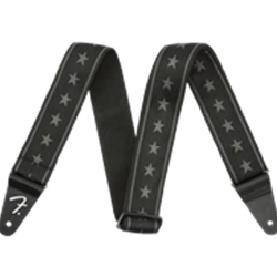 Fender 2" Nylon Stars and Stripes Guitar Strap, Black/Grey