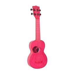 Kala Waterman Soprano Ukulele - Florescent Watermelon Pink